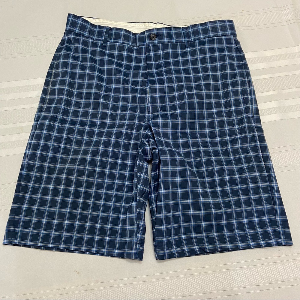 Greg Norman Golf Shorts in Navy Blue Plaid - Excellent Used Condition- size 32